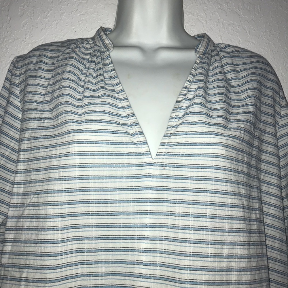 Gap Blue White Stripe Cotton Tunic Women Top S - Picture 2 of 4
